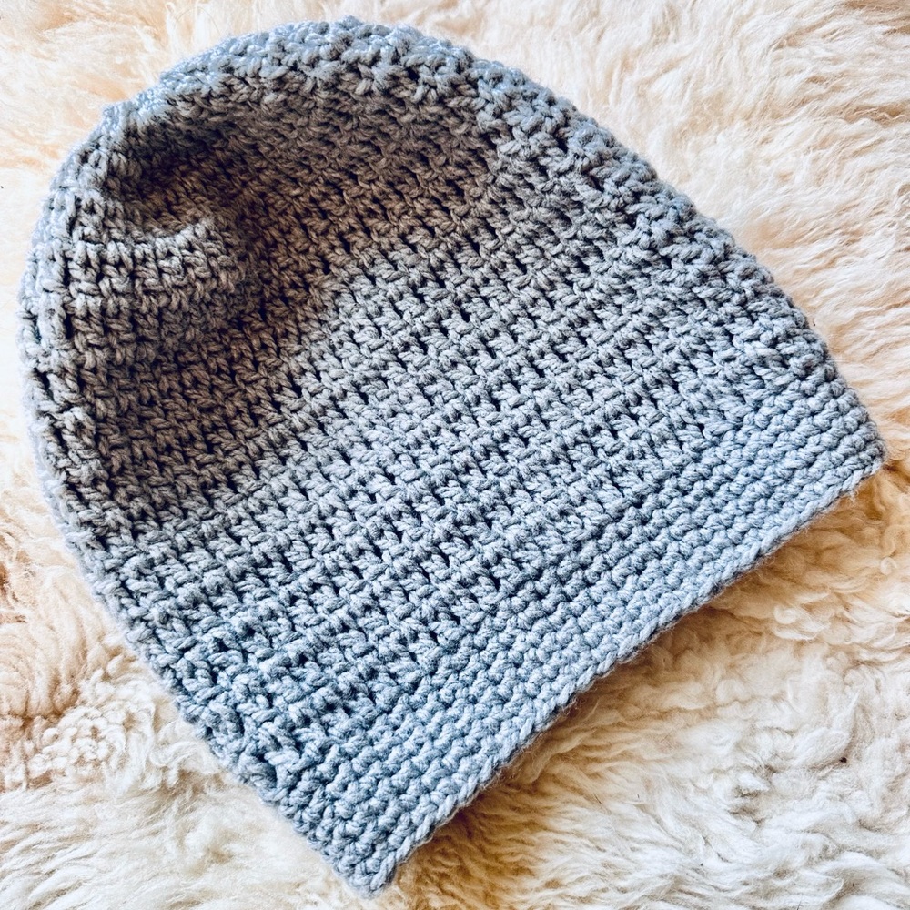 Handmade Ash Gray Tam Rasta Beanie